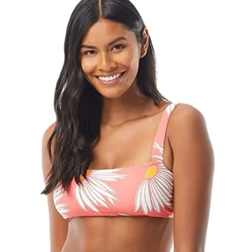Kate Spade New York Falling Flower Square Neck Bikini Top Size XL NWT